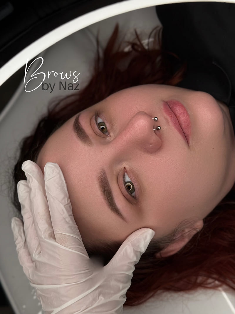Healed powder brows by Naz, framing the face without harsh lines